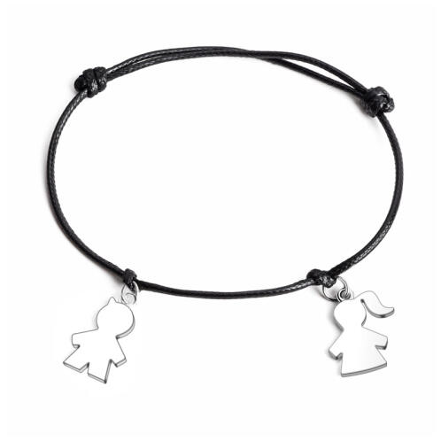 Philip Jones Βραχιόλι με 2 Ασημένια Girl & Boy Charms