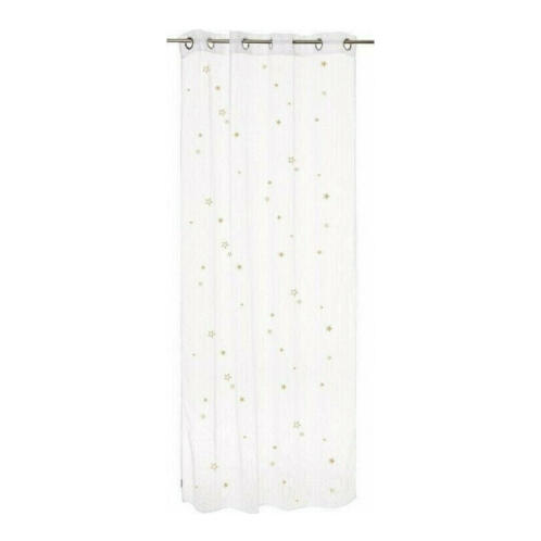 Atmosphera Παιδική Κουρτίνα με Τρουκς 140 x 250 cm White Gold Stars 127188-White