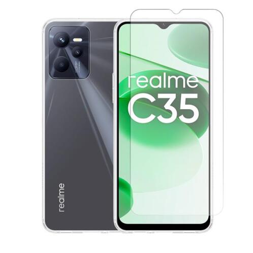 Vivid Set TPU Case + Tempered Glass Realme C35 Transparent