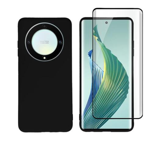Vivid Set Silicone Matte Case + 3D Curved Tempered Glass Honor Magic 5 Lite Black