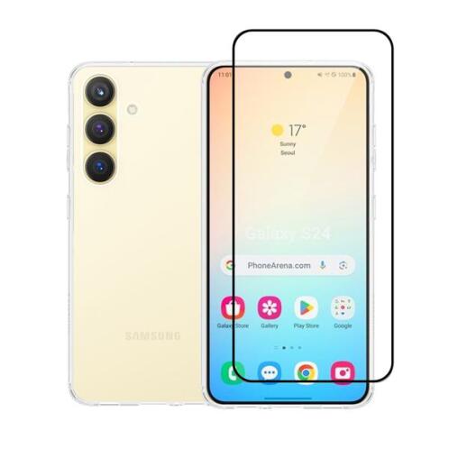 Vivid Set Gelly Case + Full Face Tempered Glass Samsung Galaxy S24 Black