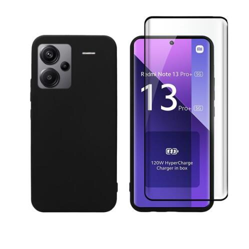Vivid Set Matte Case Black + 3D Curved Tempered Glass Redmi Note 13 Pro+ 5G Black