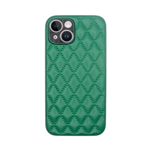 Vivid Diamond Shape PU Leather Case Apple iPhone 15 Green