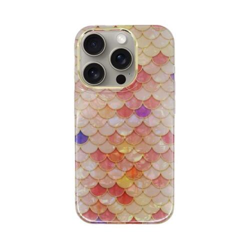 Vivid Mermaid Scale Silicone Case Apple iphone 15 Pro Max Pink