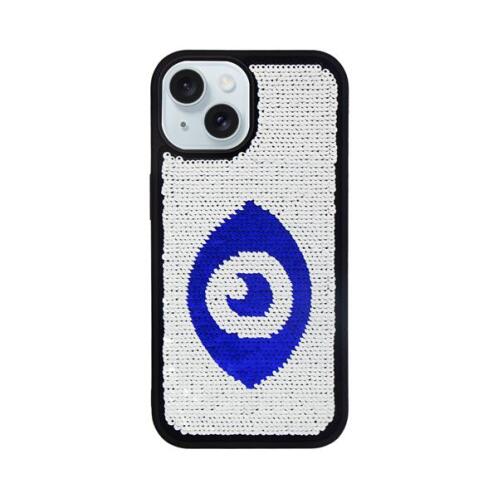 Vivid Sequin Case Apple iPhone 15 Silver/Blue