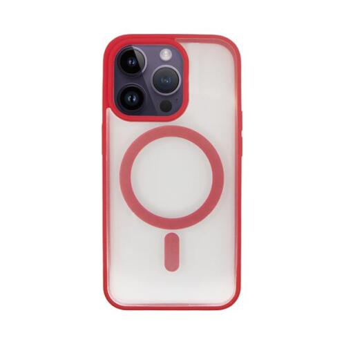 Vivid Magsafe Silicone Case Apple iPhone 14 Pro Transparent/Red
