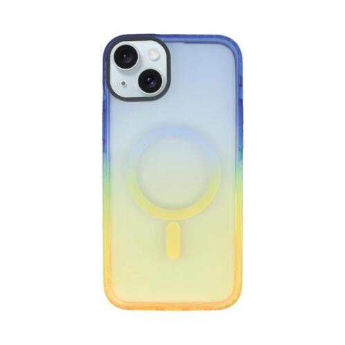 Vivid Magsafe Silicone Case Apple iPhone 15 Plus Blue/Orange
