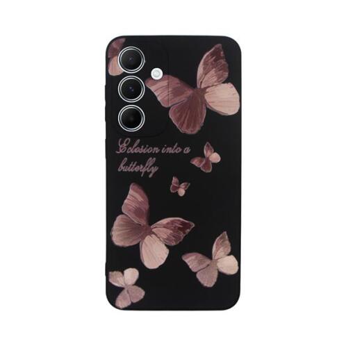 Vivid Silicone Case Samsung Galaxy A55 5G Butterfly Black/Pink