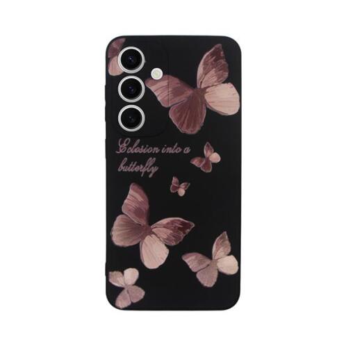 Vivid Silicone Case Samsung Galaxy S24 Butterfly Black/Pink