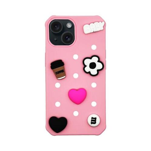 Vivid Silicone Pins Case Apple iPhone 15 Pink