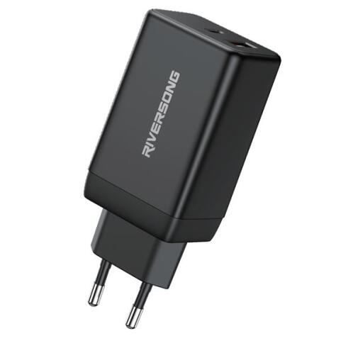 Riversong Travel Adapter PowerKub G65 Pro Dual USB Black