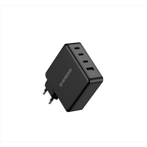 Riversong Travel Adapter PowerKub G100 Quad USB Black