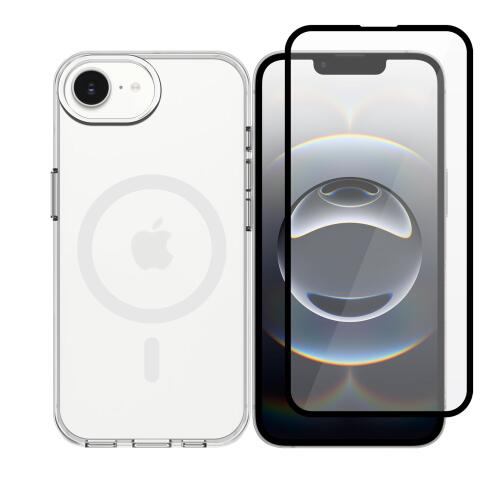 Vivid Set Acrylic Magsafe Clear Case + Full Face Tempered Glass Apple iPhone 17e