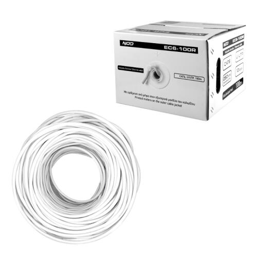 NOD Καλώδιο δικτύου CAT6 U/UTP, σε κουλούρα 100m, με Easy Pull Box NOD EC6-100R
