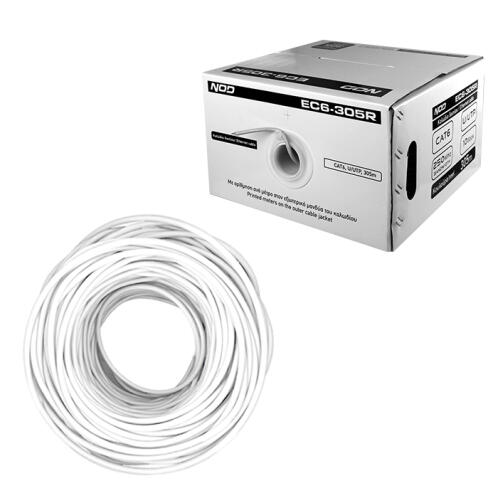 NOD Καλώδιο δικτύου CAT6 U/UTP, σε κουλούρα 305m, με Easy Pull Box NOD EC6-305R