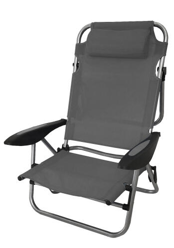 Campus Καρέκλα Παραλίας Μεταλλική, Text, Γκρι