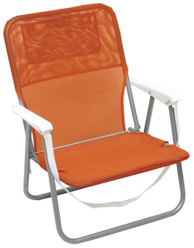Campus καρέκλα παραλίας μεταλλική πορτοκαλί με μπράτσα