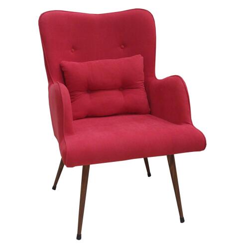 ARTELIBRE Πολυθρόνα ΥΑΝΘΟΣ Ύφασμα Κόκκινο 60x62x97cm