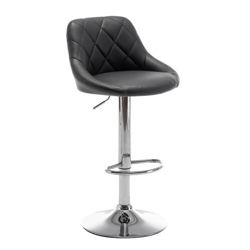 ARTELIBRE Σκαμπό Bar GARSA Με Πλάτη Πτυσσόμενο Μαύρο PU/Μέταλλο 46x46x83-105cm