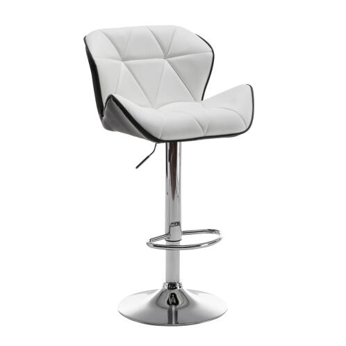 ARTELIBRE Σκαμπό Bar DRASH Με Πλάτη Πτυσσόμενο Λευκό/Μαύρο PU/Μέταλλο 54x52x87-109cm