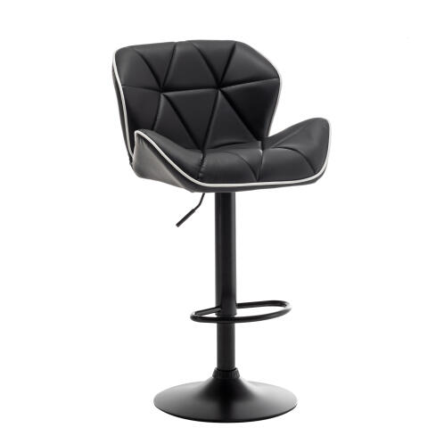 ARTELIBRE Σκαμπό Bar DRASH Με Πλάτη Πτυσσόμενο Μαύρο PU/Μέταλλο 54x52x87-109cm