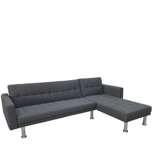 ARTELIBRE Καναπές Κρεβάτι Γωνιακός OBERON Γκρι Ύφασμα 240x102/175x40cm