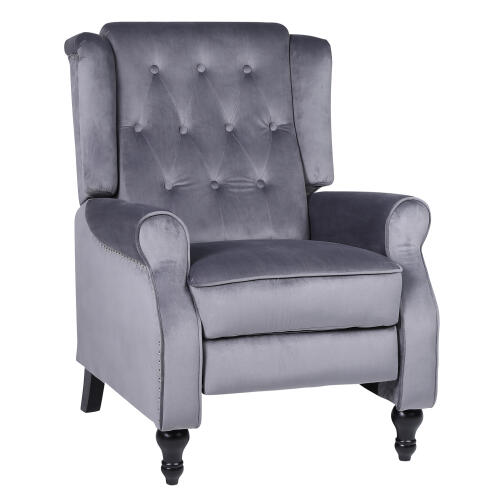 ARTELIBRE Πολυθρόνα Ανακλινόμενη ALNAIR Γκρι Βελούδο 78x85x104cm