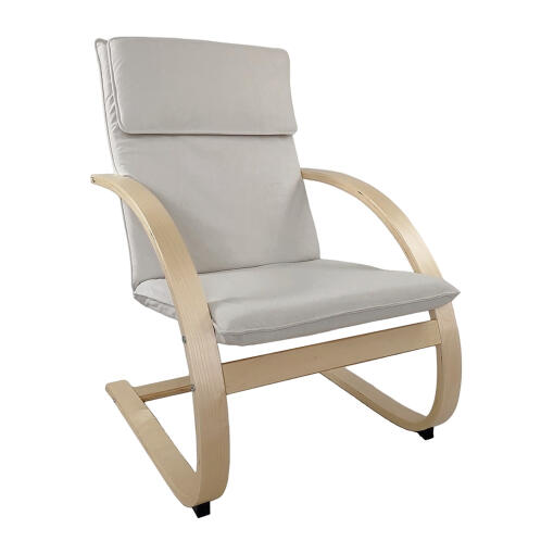 ARTELIBRE Πολυθρόνα VESNA Μπεζ/Φυσικό Ύφασμα/Ξύλο 67x78x92cm