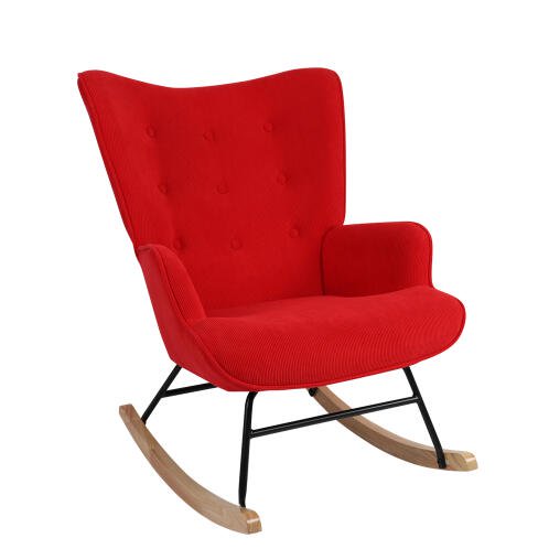 ARTELIBRE Πολυθρόνα Κουνιστή CANDY CANE Κόκκινο Ύφασμα/Μέταλλο/Ξύλο 91x67x86cm