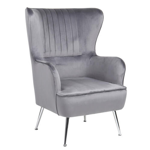 ARTELIBRE Πολυθρόνα VITTORIA Γκρι Βελούδο 76x79x101cm