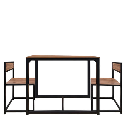 ArteLibre Σετ Τραπεζαρία (2+1) Chambal Καφέ/Μαύρο MDF/Μελαμίνη 90x47x76cm