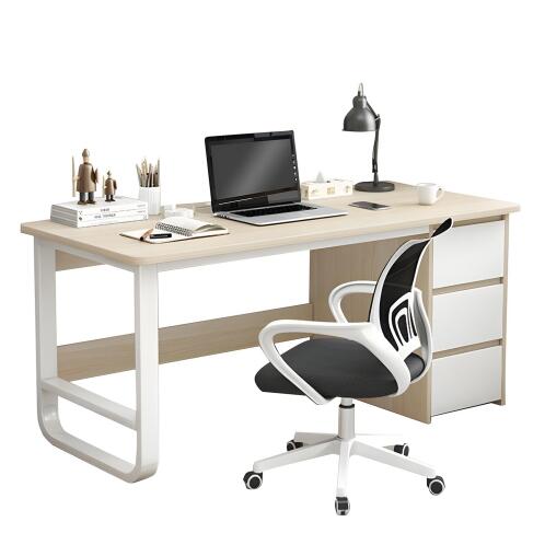 ARTELIBRE Γραφείο MERGELLUS Φυσικό/Λευκό MDF/Μέταλλο 120x50x74cm