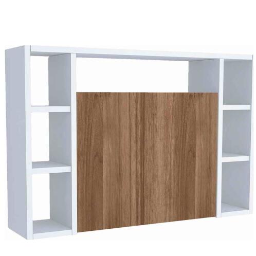 Arte Libre Γραφείο Τοίχου Ανοιγόμενο Μοριοσανίδα 90x20 46x60cm Amorgos Λευκό Καρυδί