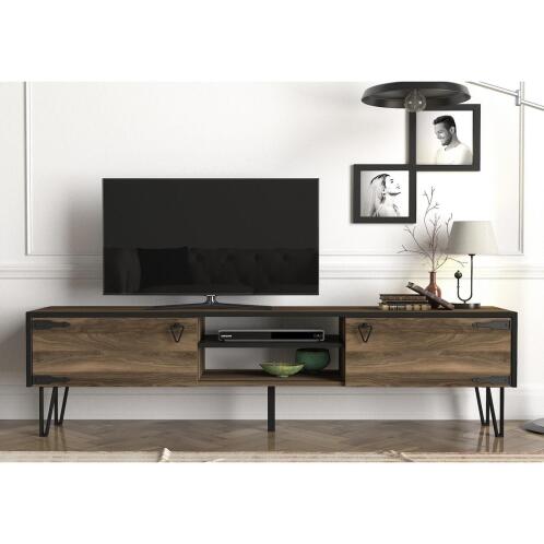 ArteLibre Έπιπλο Τηλεόρασης Thira Σκούρο Καφέ 180x30x49cm