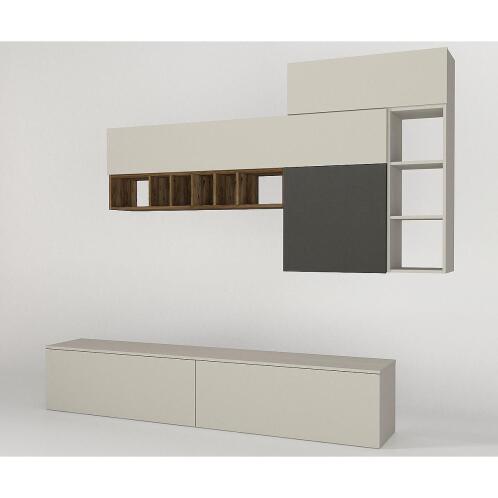 ArteLibre Σύνθετο Florida Γκρι/Λαδί Μοριοσανίδα 240x42x180cm