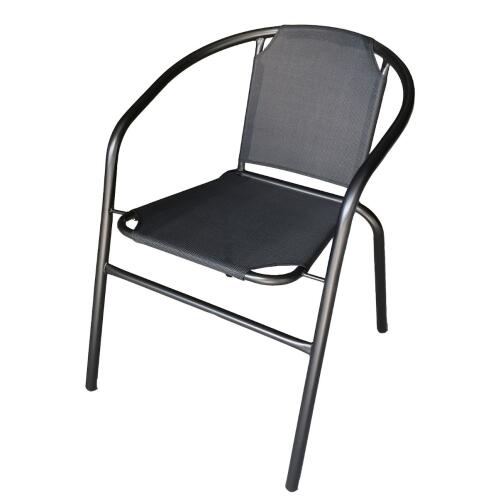 ArteLibre Πολυθρόνα Μεταλλική Moon Γκρι/Μαύρο 53x58x74cm