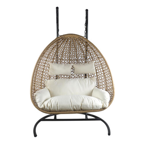 ArteLibre Κούνια Πολυθρόνα Abronius 130x68x195cm Φυσικό Μέταλλο/Rattan