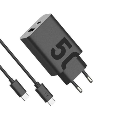 Motorola SJMC502 Ταχυφορτιστής με 2xUSB Τype-C Τype-A με USB-PD και καλώδιο 1μ. Type-C σε Type-C-50W