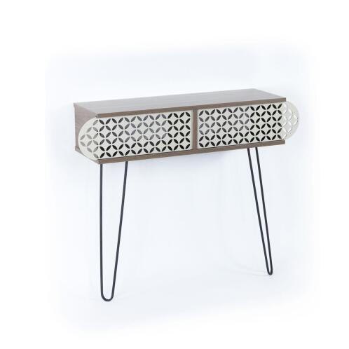 ArteLibre Κονσόλα Illia No1 06x30x85cm Καρυδί/Μαύρο