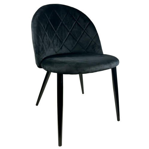 Arte Libre Καρέκλα Τραπεζαρίας Βελούδο Μέταλλο 58x50x80cm Nicholas Μαύρο