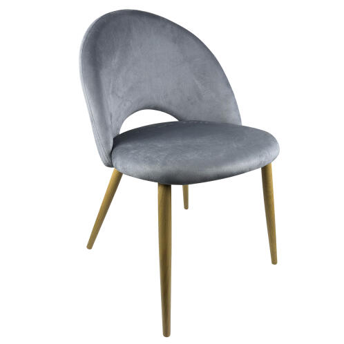 Arte Libre Καρέκλα Τραπεζαρίας Βελούδο Μέταλλο 58x50x80cm Woodside Γκρι Φυσικό