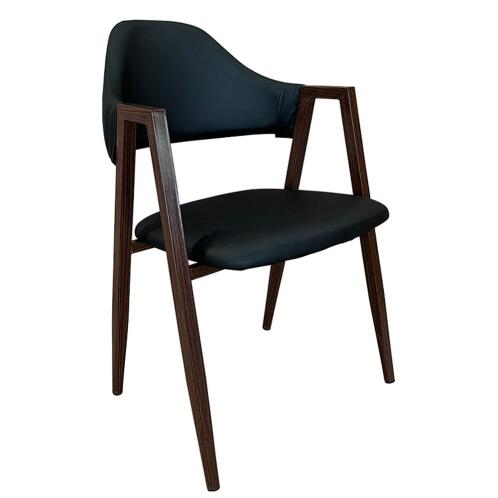 ARTELIBRE Καρέκλα Τραπεζαρίας SOLANA Μαύρο/Καρυδί PU/Μέταλλο 51x51x81cm