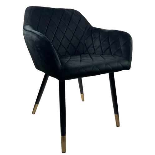 ARTELIBRE Καρέκλα Τραπεζαρίας ESPERANZA Μαύρο Βελούδο/Μέταλλο 56x60x81cm