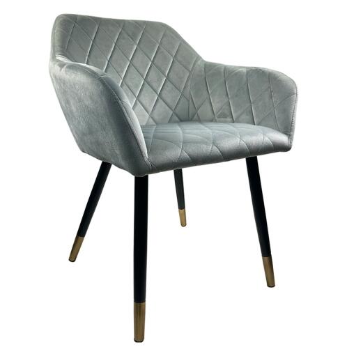 ARTELIBRE Καρέκλα Τραπεζαρίας ESPERANZA Γκρι/Μαύρο Βελούδο/Μέταλλο 56x60x81cm