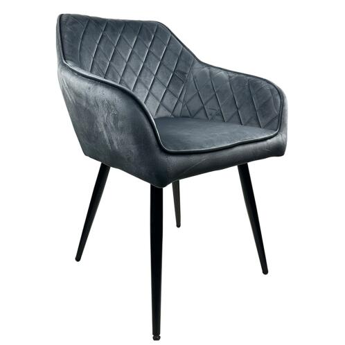 ARTELIBRE Καρέκλα Τραπεζαρίας FLORENCIA Γκρι/Μαύρο Βελούδο/Μέταλλο 56x60x81cm