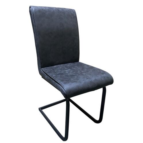 ARTELIBRE Καρέκλα Τραπεζαρίας ESTRELLA Γκρι/Μαύρο PU/Μέταλλο 43x56x95cm