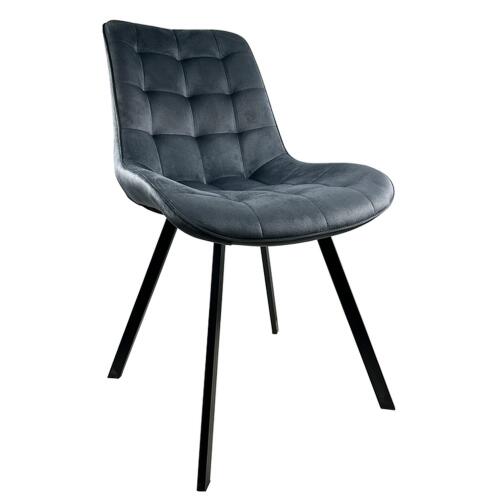 ARTELIBRE Καρέκλα Τραπεζαρίας BRISA Γκρι/Μαύρο Βελούδο/Μέταλλο 53x60x85cm