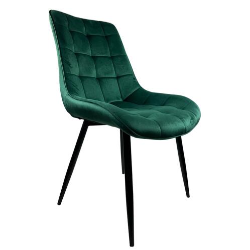 ARTELIBRE Καρέκλα Τραπεζαρίας BRISA Πράσινο/Μαύρο Βελούδο/Μέταλλο 53x60x85cm