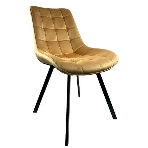 ARTELIBRE Καρέκλα Τραπεζαρίας BRISA Μπεζ/Μαύρο Βελούδο/Μέταλλο 53x60x85cm