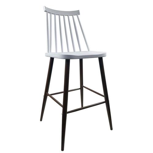 ARTELIBRE Σκαμπό Bar MARANTA Λευκό/Καρυδί PP/Μέταλλο 45x46x97cm